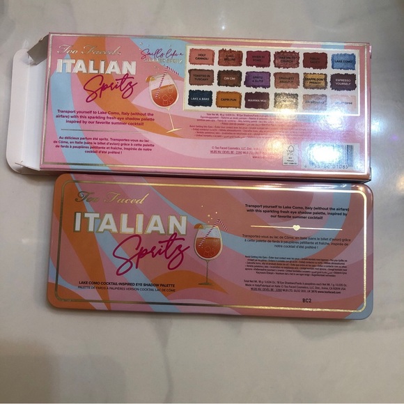 Too Faced Italian Spritz Lake Como Cocktail 18 Pan Eyeshadow Palette 18g NIB - Picture 11 of 15